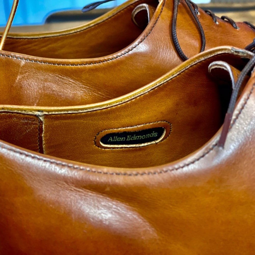 *RARE!* Allen Edmonds “Hanover” Wholecut Walnut 11 D Custom Patina Wedding Shoes - Picture 4 of 6